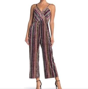 Hiatus Striped Velvet Jumpsuit